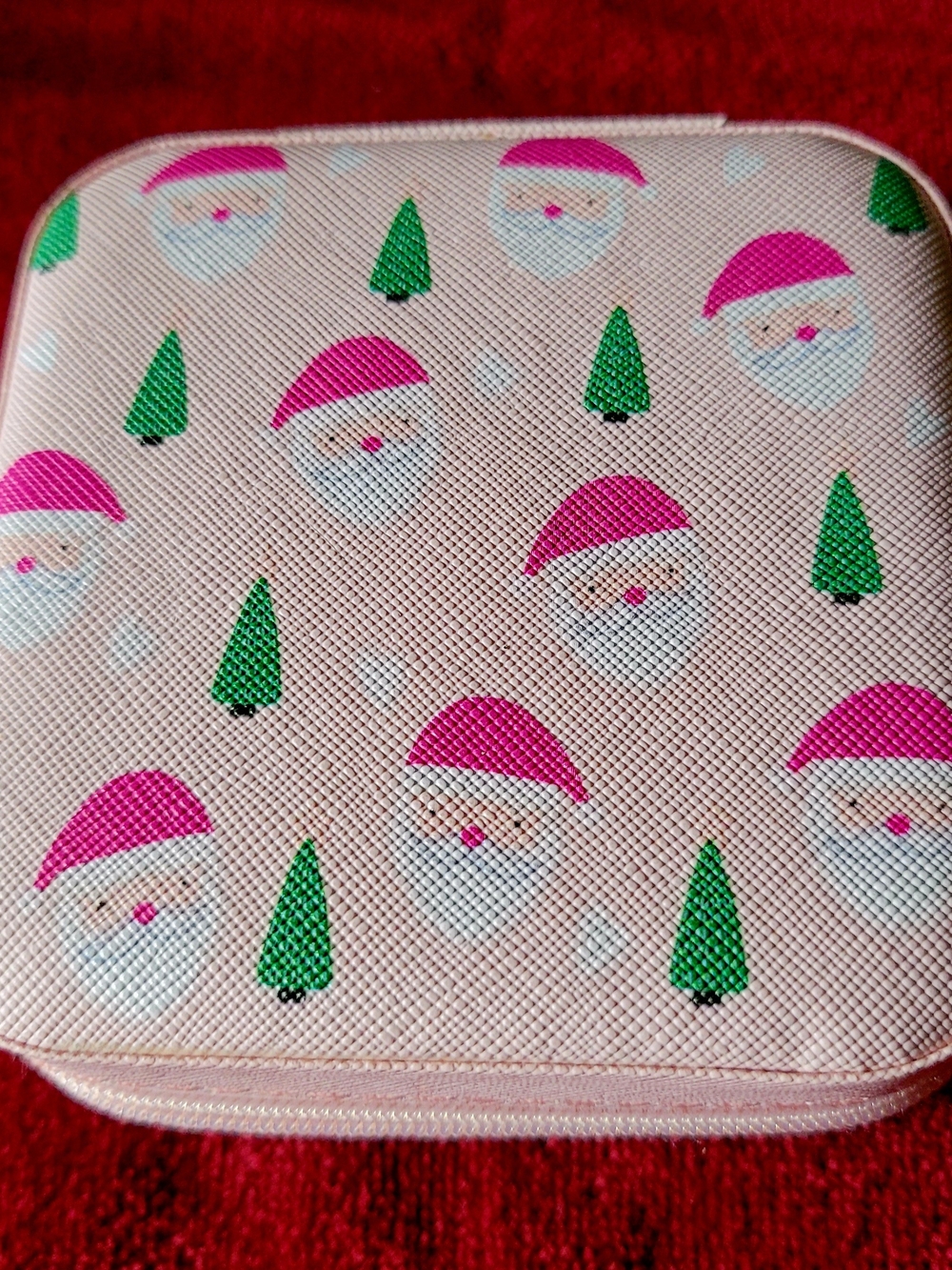 Kids Pink Santa Pattern Travel Case - Unbranded